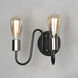 Haven 2 Light 9 inch Black and Satin Nickel Wall Sconce Wall Light