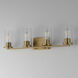 Livingston 4 Light 30 inch Natural Aged Brass Bath Vanity Wall Light