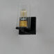 Sleek 1 Light 4.75 inch Antique Brass and Black Bath Vanity Wall Light