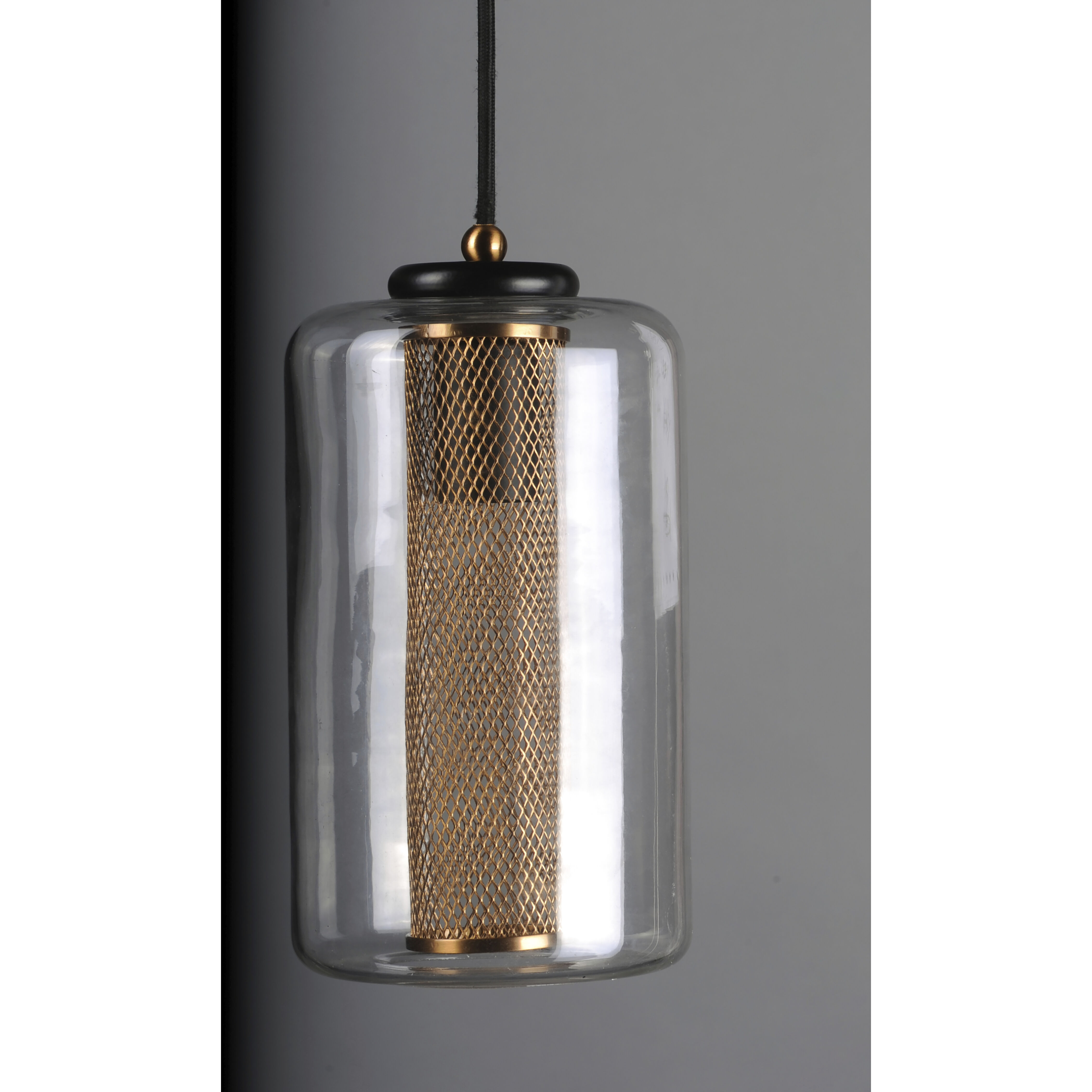 Firefly 1 Light 6 inch Black/Satin Brass Single Pendant Ceiling Light