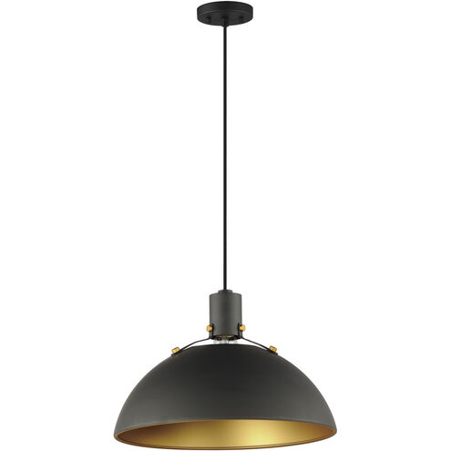 Dawn 1 Light 20 inch Antique Brass / Black Single Pendant Ceiling Light