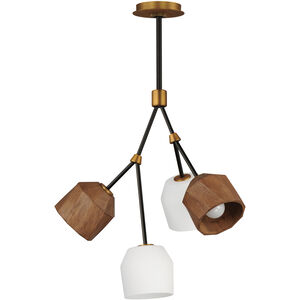 Akimbo LED 21.75 inch Dark Bronze and Antique Brass Multi-Light Pendant Ceiling Light