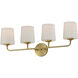 Bristol 4 Light 28.5 inch Satin Brass Bath Vanity Wall Light