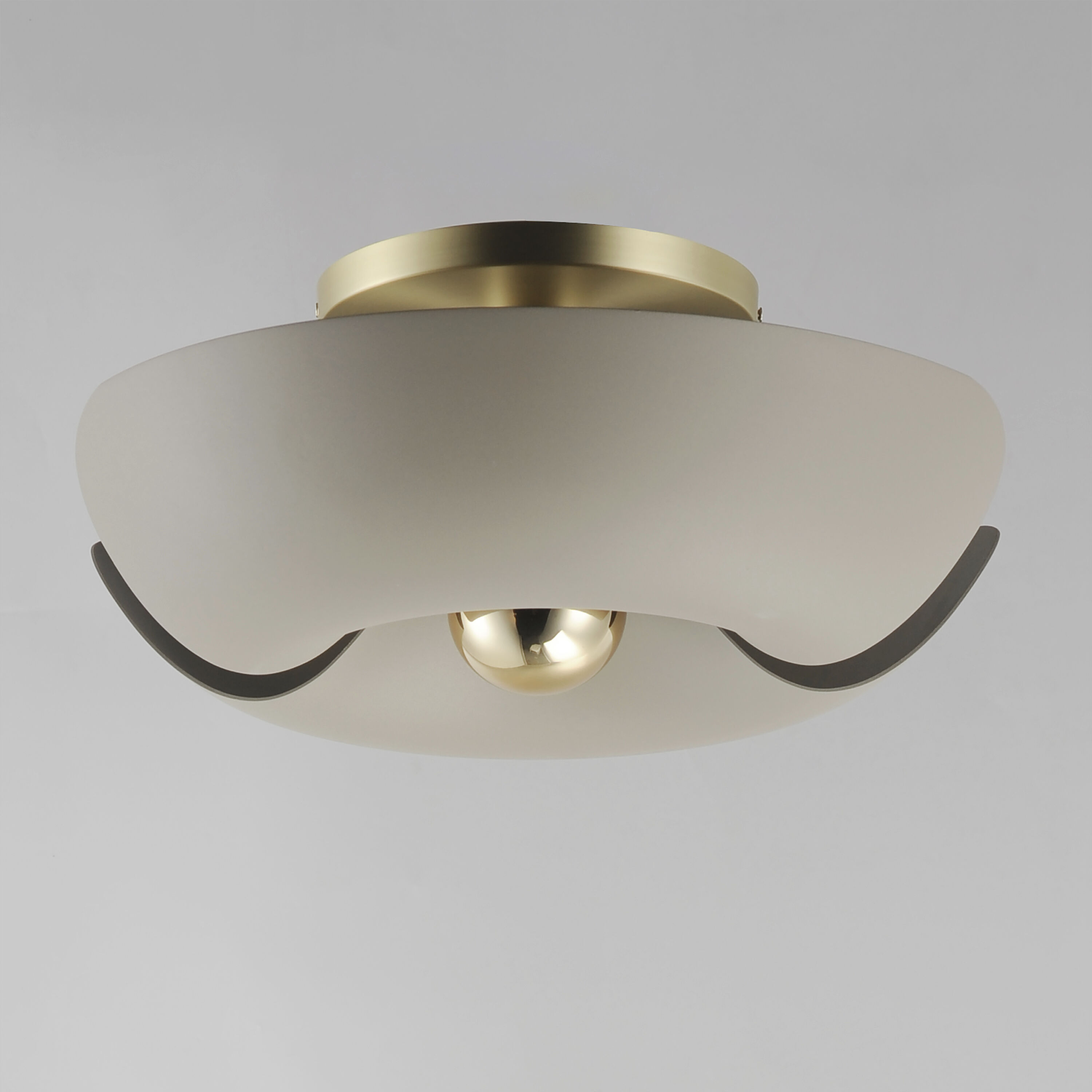 Poppy LED 17.75 inch Silver Gold with Satin Brass Flush Mount Ceiling Light in Silver Gold and Satin Brass
