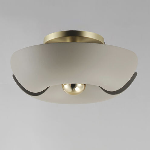 Poppy LED 17.75 inch Silver Gold with Satin Brass Flush Mount Ceiling Light in Silver Gold and Satin Brass