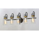 Magnolia 5 Light 32 inch Bronze and Gold Bath Vanity Wall Light