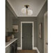 Vesper 2 Light 9.75 inch Satin Brass and Black Semi-Flush Mount Ceiling Light