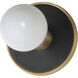 Hollywood LED 5 inch Black and Natural Aged Brass Bath Vanity Wall Light in Bulb Included