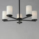 Lateral 5 Light 24 inch Black Chandelier Ceiling Light in Satin White