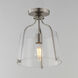 Bellmore 1 Light 11 inch Satin Nickel Semi-Flush Mount Ceiling Light