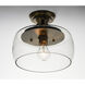 Goblet 1 Light 11 inch Bronze and Antique Brass Semi-Flush Mount Ceiling Light