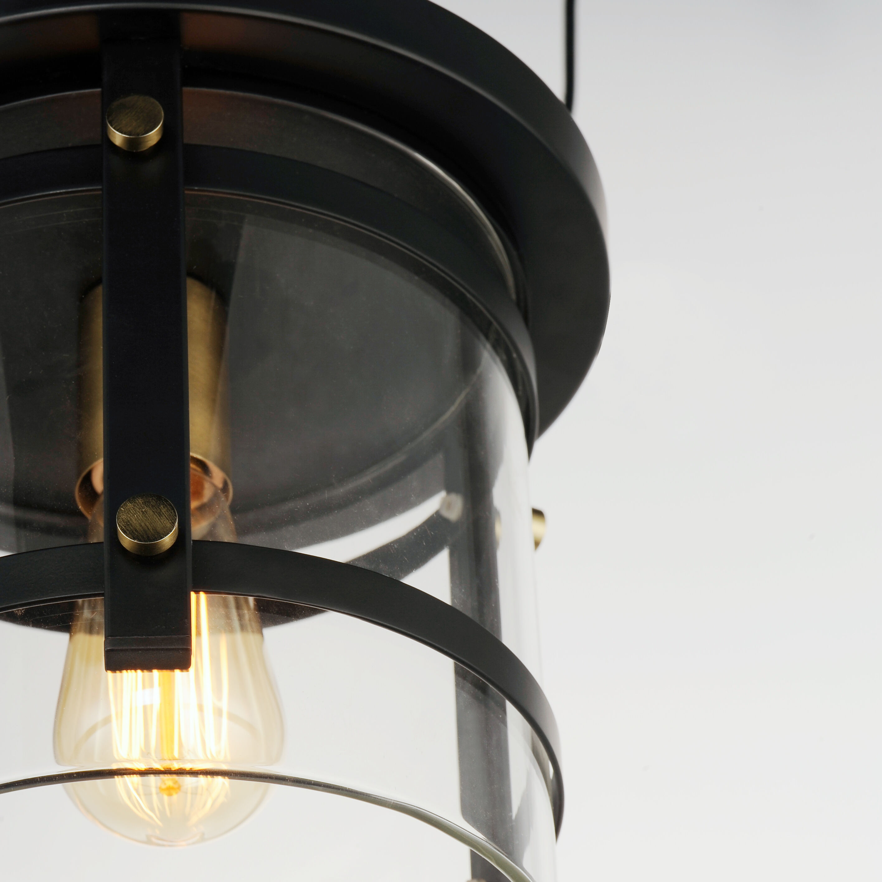 Capitol 1 Light 10 inch Black/Antique Brass Flush Mount Ceiling Light