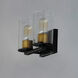 Sleek 2 Light 12 inch Antique Brass and Black Bath Vanity Wall Light