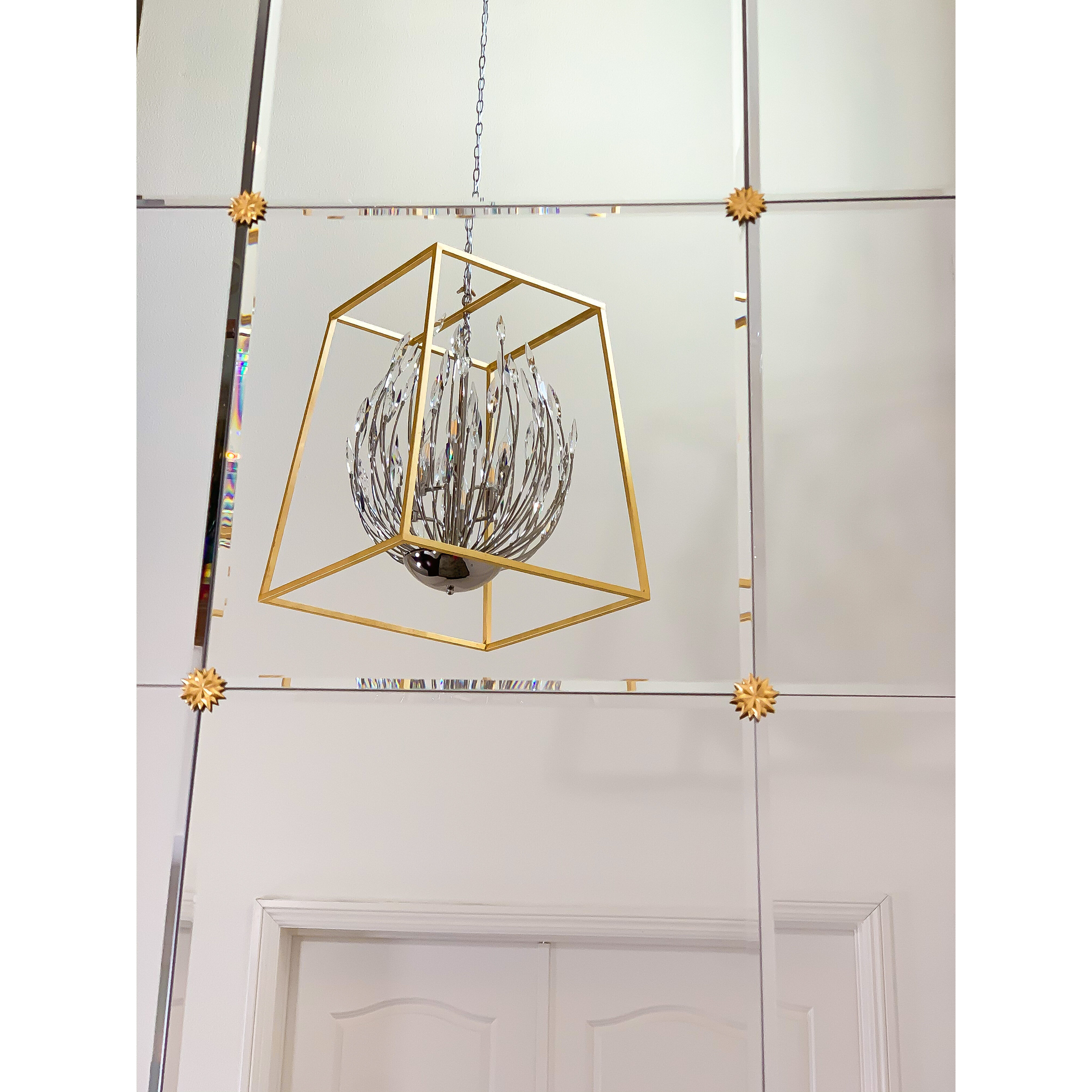 Bouquet 4 Light 16 inch Polished Nickel/Gold Leaf Multi-Light Pendant Ceiling Light
