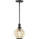 Heirloom 1 Light 7.5 inch Black and Burnished Brass Mini Pendant Ceiling Light