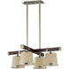 Maritime 4 Light 29.25 inch Antique Pecan and Satin Brass Chandelier Ceiling Light