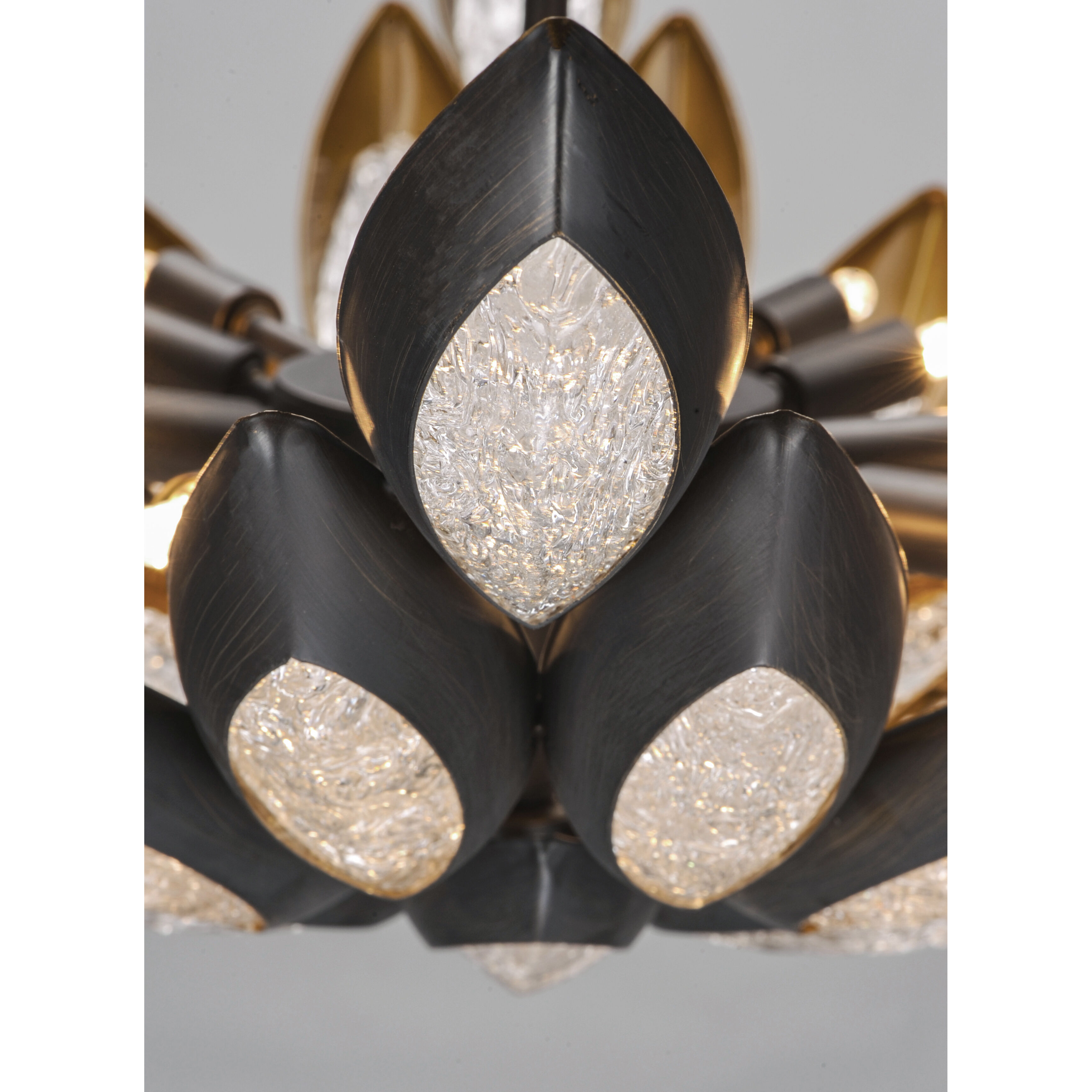 Lotus 8 Light 30.5 inch Burnished Bronze Single Pendant Ceiling Light