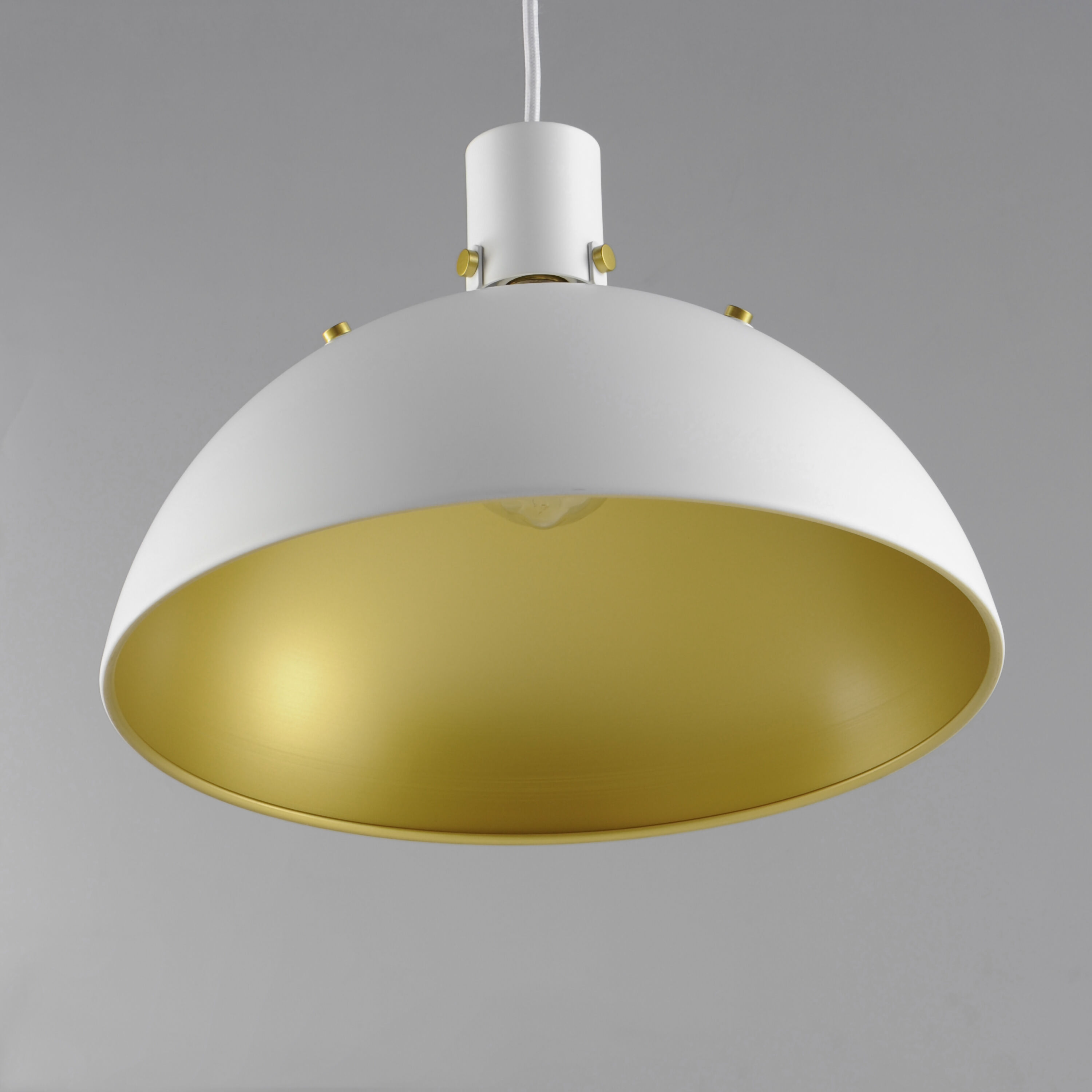 Dawn 1 Light 15.25 inch White/Satin Brass Single Pendant Ceiling Light in White and Satin Brass