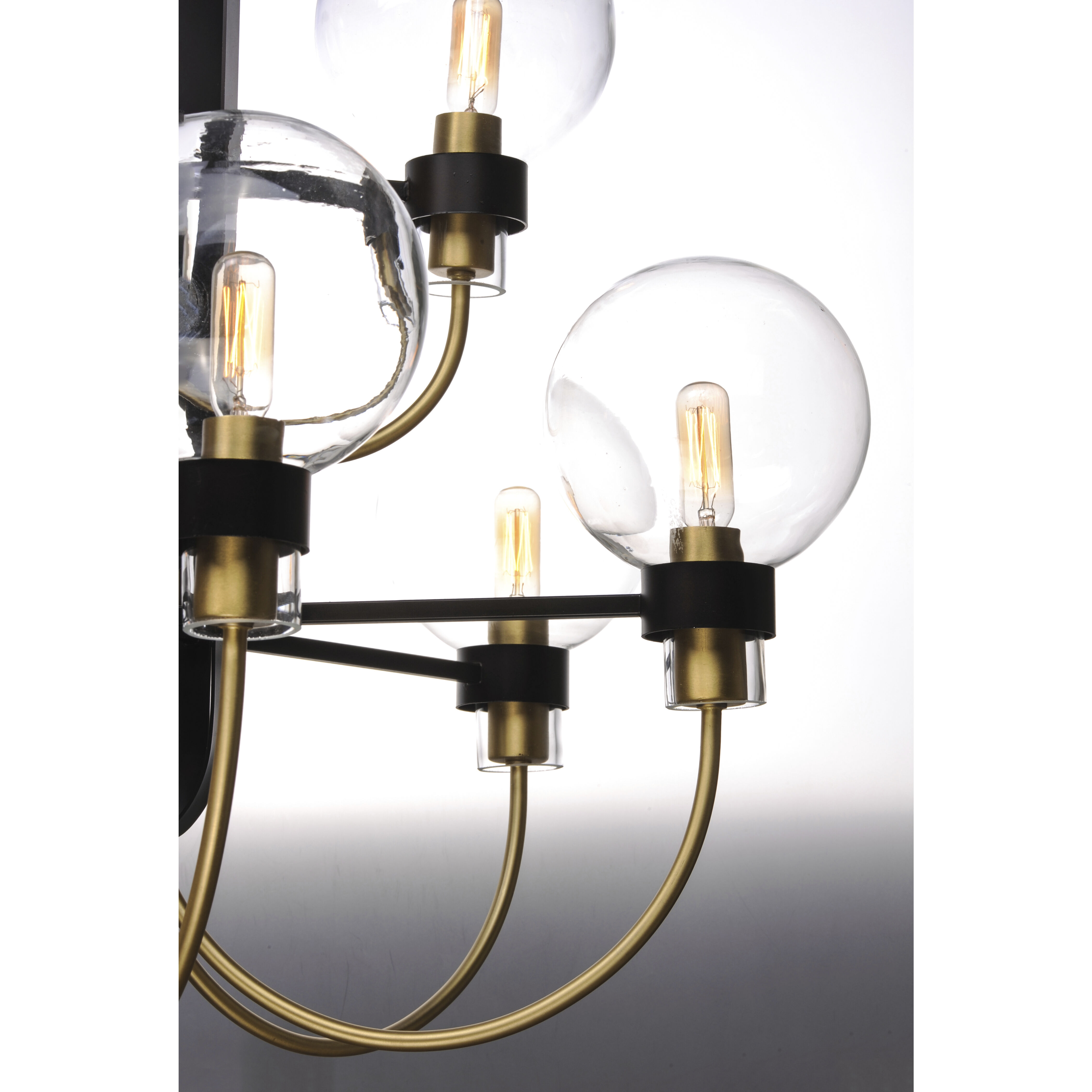 Bauhaus 9 Light 28 inch Bronze/Satin Brass Multi-Tier Chandelier Ceiling Light