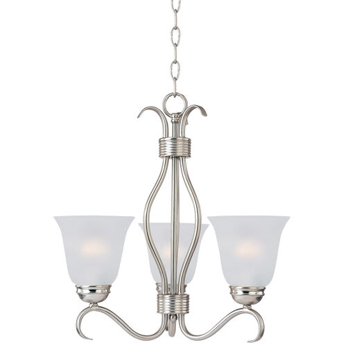 Basix 3 Light 16 inch Satin Nickel Mini Chandelier Ceiling Light in Frosted