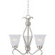 Basix 3 Light 16 inch Satin Nickel Mini Chandelier Ceiling Light in Frosted
