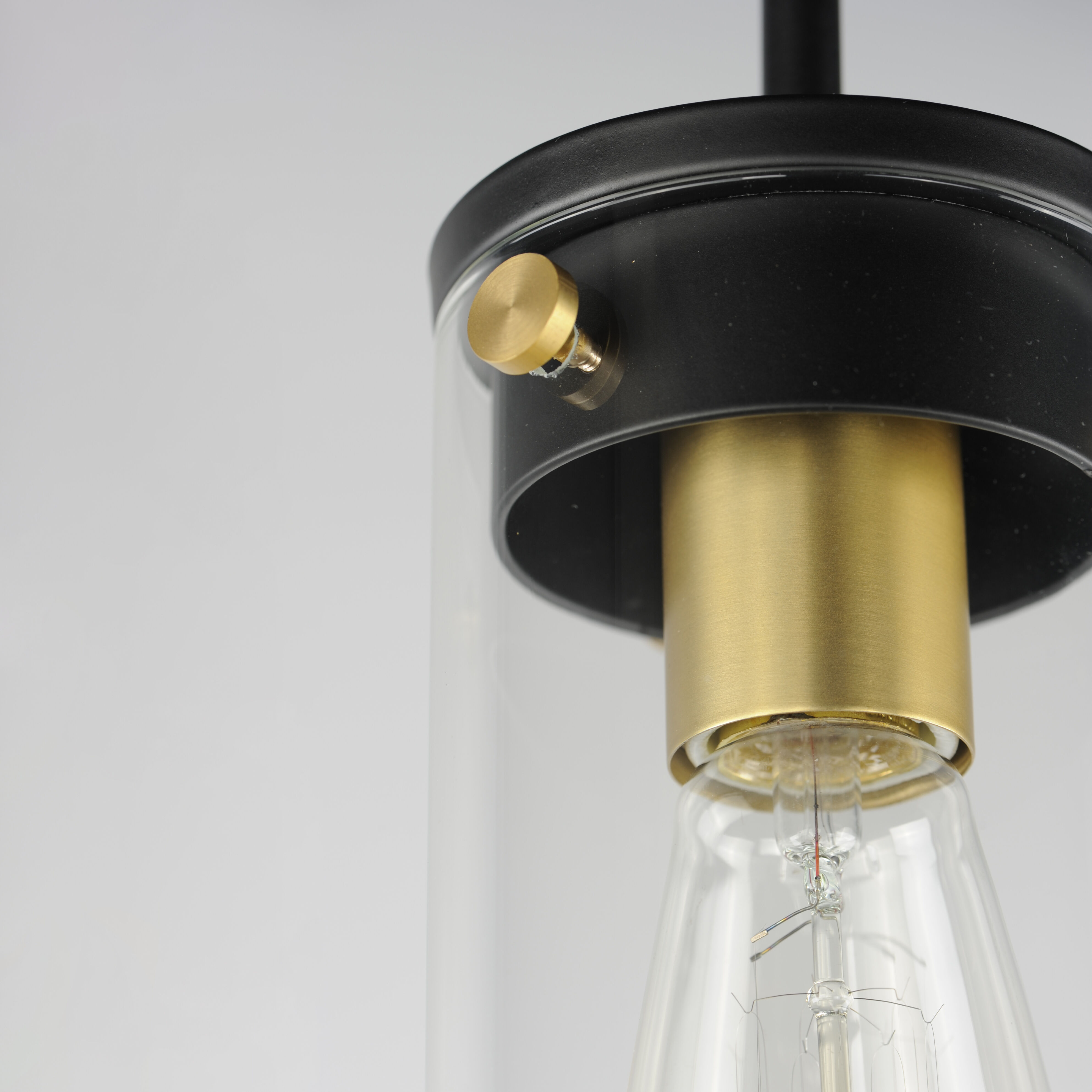 Pinn 1 Light 5 inch Black/Satin Brass Mini Pendant Ceiling Light