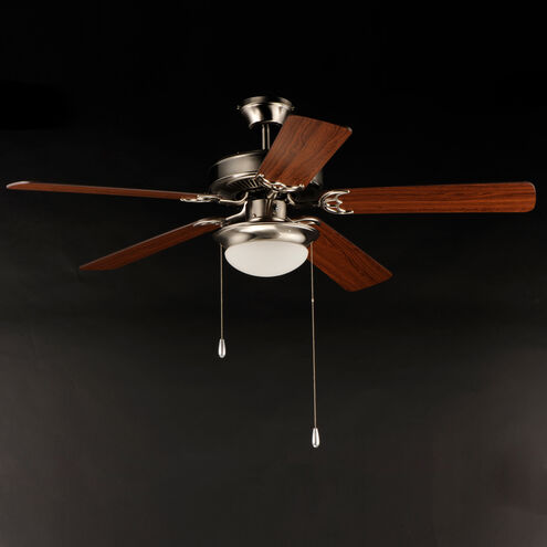 Basic-Max 52 inch Satin Nickel/Walnut/Pecan Indoor Ceiling Fan in Satin Nickel and Walnut and Pecan