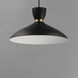 Carillon 1 Light 15.75 inch Black and Satin Brass Single Pendant Ceiling Light