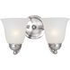 Basix 2 Light 13.5 inch Satin Nickel Wall Sconce Wall Light