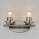 Corona 2 Light 12 inch Satin Nickel Bath Vanity Wall Light in Clear