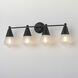 Hargreaves 4 Light 33.25 inch Black Bath Vanity Wall Light