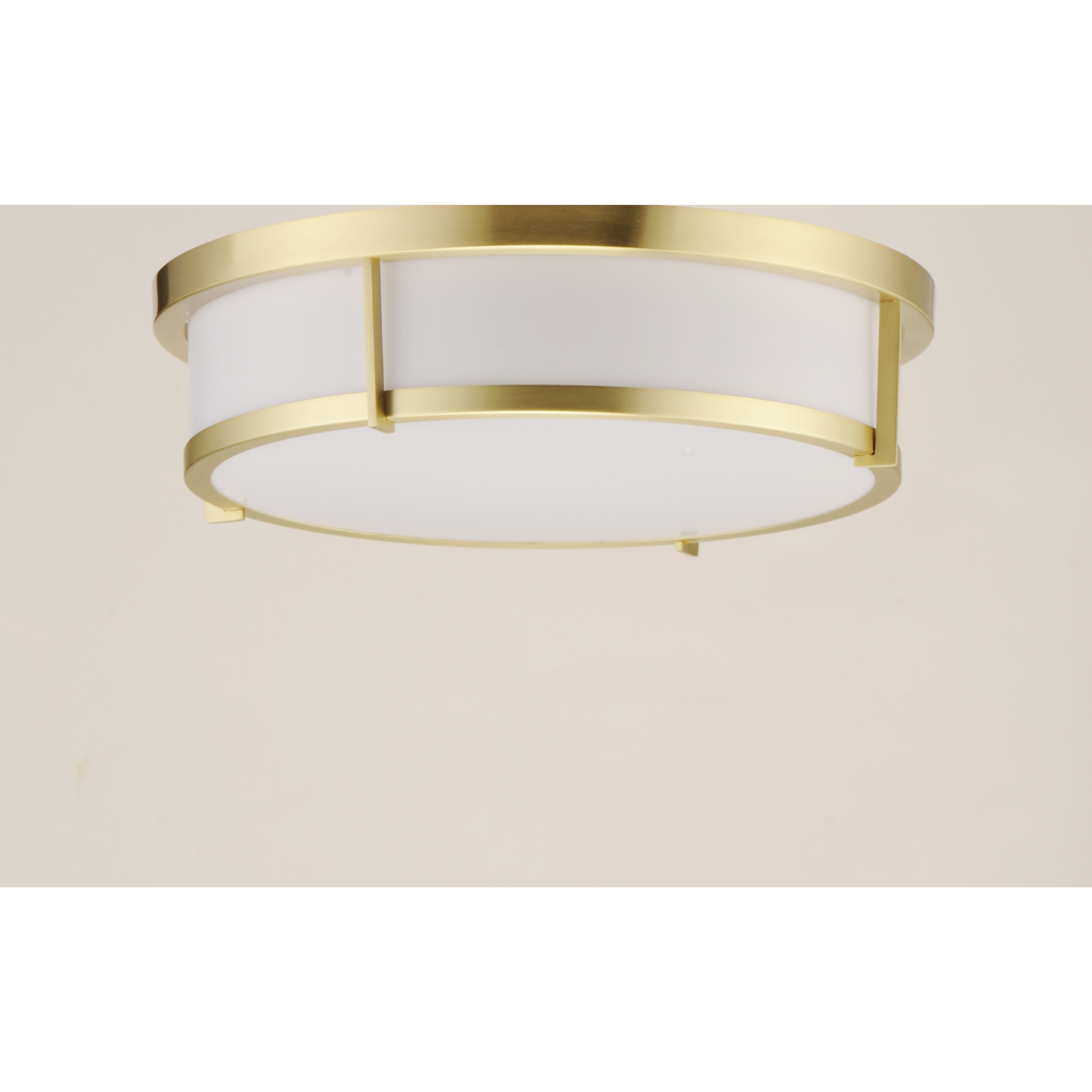 Rogue E26 2 Light 13 inch Satin Brass Flush Mount Ceiling Light