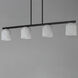 Scoop 4 Light 46 inch Black Linear Pendant Ceiling Light in Marble
