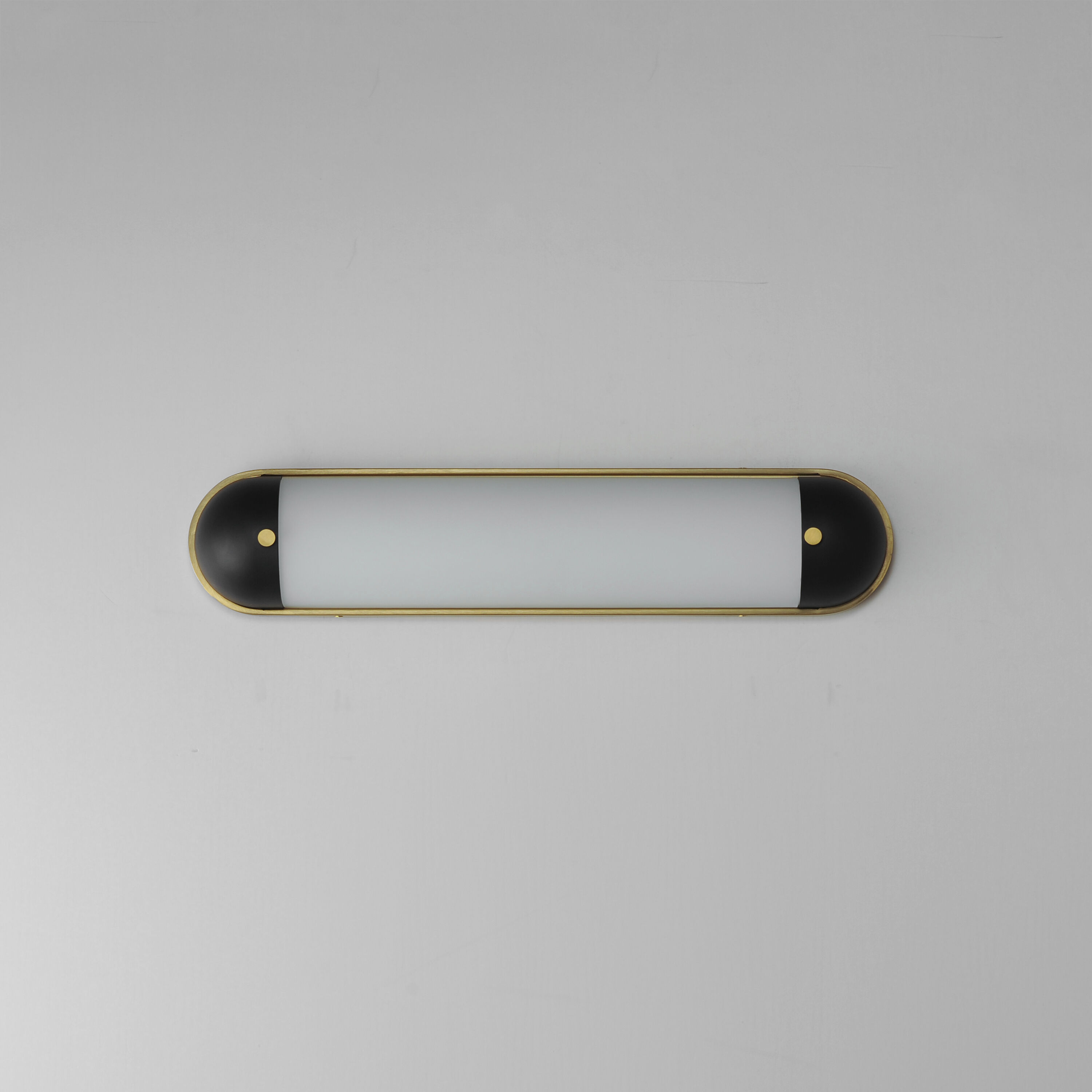 Capsule LED 24 inch Black with Natural Aged Brass Bath Vanity Light Wall Light