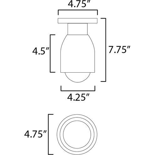 Pompeii 1 Light 4.75 inch Travertine and Oyster Flush Mount Ceiling Light