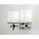 Tetra 2 Light 14 inch Polished Chrome Bath Vanity Wall Light in Satin White