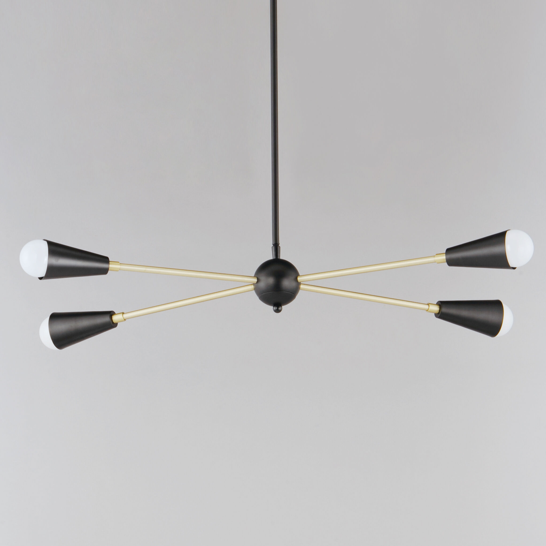 Lovell 4 Light 16.25 inch Black/Satin Brass Multi-Light Pendant Ceiling Light