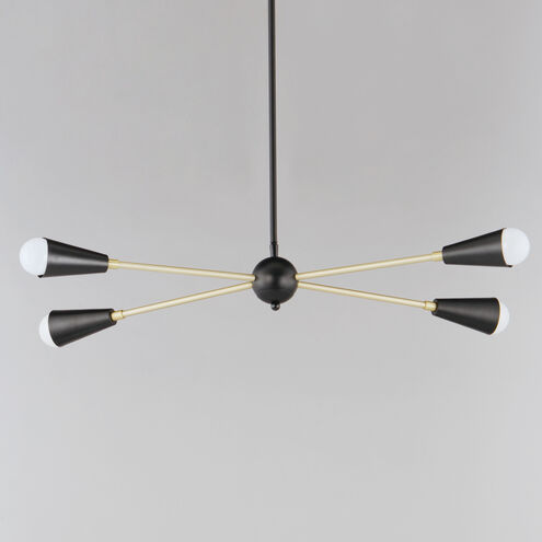 Lovell 4 Light 16 inch Black/Satin Brass Multi-Light Pendant Ceiling Light