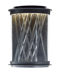 Bedazzle LED 14 inch Texture Ebony/Polished Chrome Outdoor Wall Lantern