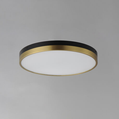 Dapper LED 16 inch Black and Antique Brass Flush Mount Ceiling Light