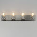 Lateral 4 Light 30 inch Satin Nickel Bath Vanity Wall Light in Clear