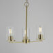 Lateral 3 Light 18 inch Satin Brass Chandelier Ceiling Light in Clear