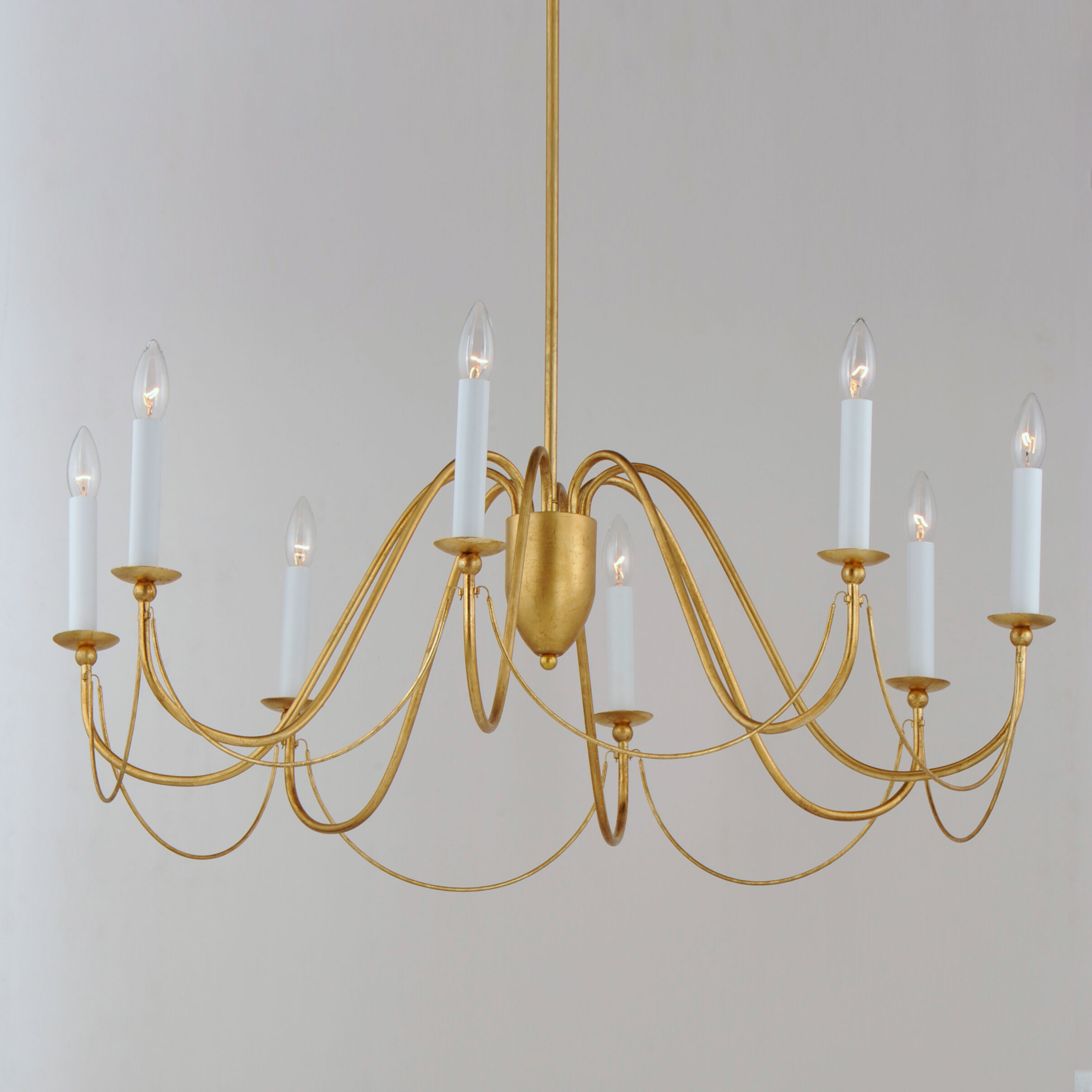 Plumette 8 Light 36 inch Gold Leaf Chandelier Ceiling Light