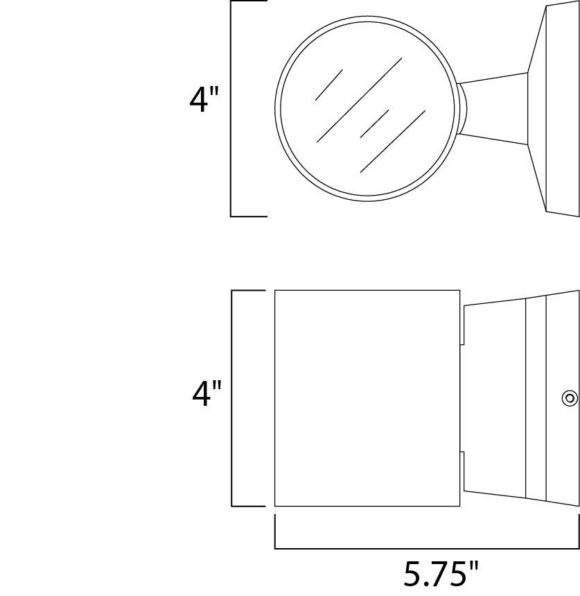 Lightray LED LED 4 inch Architectural Bronze Wall Sconce Wall Light