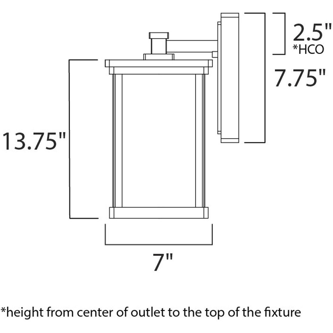 Terrace LED E26 LED 14 inch Bronze Outdoor Wall Mount