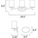 Cylinder 3 Light 20.5 inch Satin Nickel Bath Vanity Wall Light