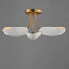 Maris 3 Light 22 inch White and Natural Aged Brass Semi-Flush Mount Ceiling Light