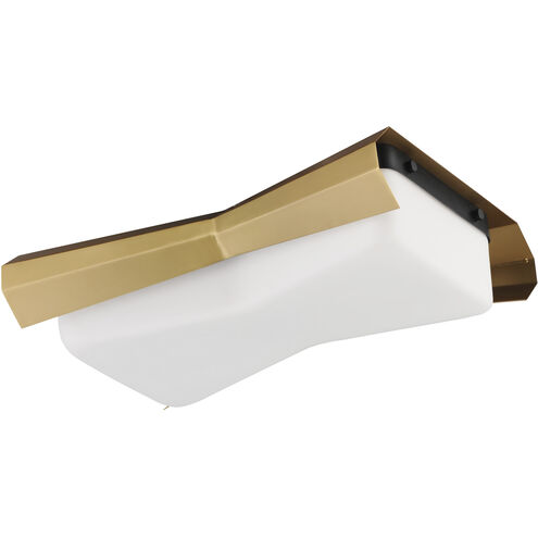 Rizzo 2 Light 16 inch Black and Antique Brass Flush Mount Ceiling Light