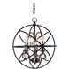 Orbit 3 Light 12 inch Anthracite and Polished Nickel Single Pendant Ceiling Light