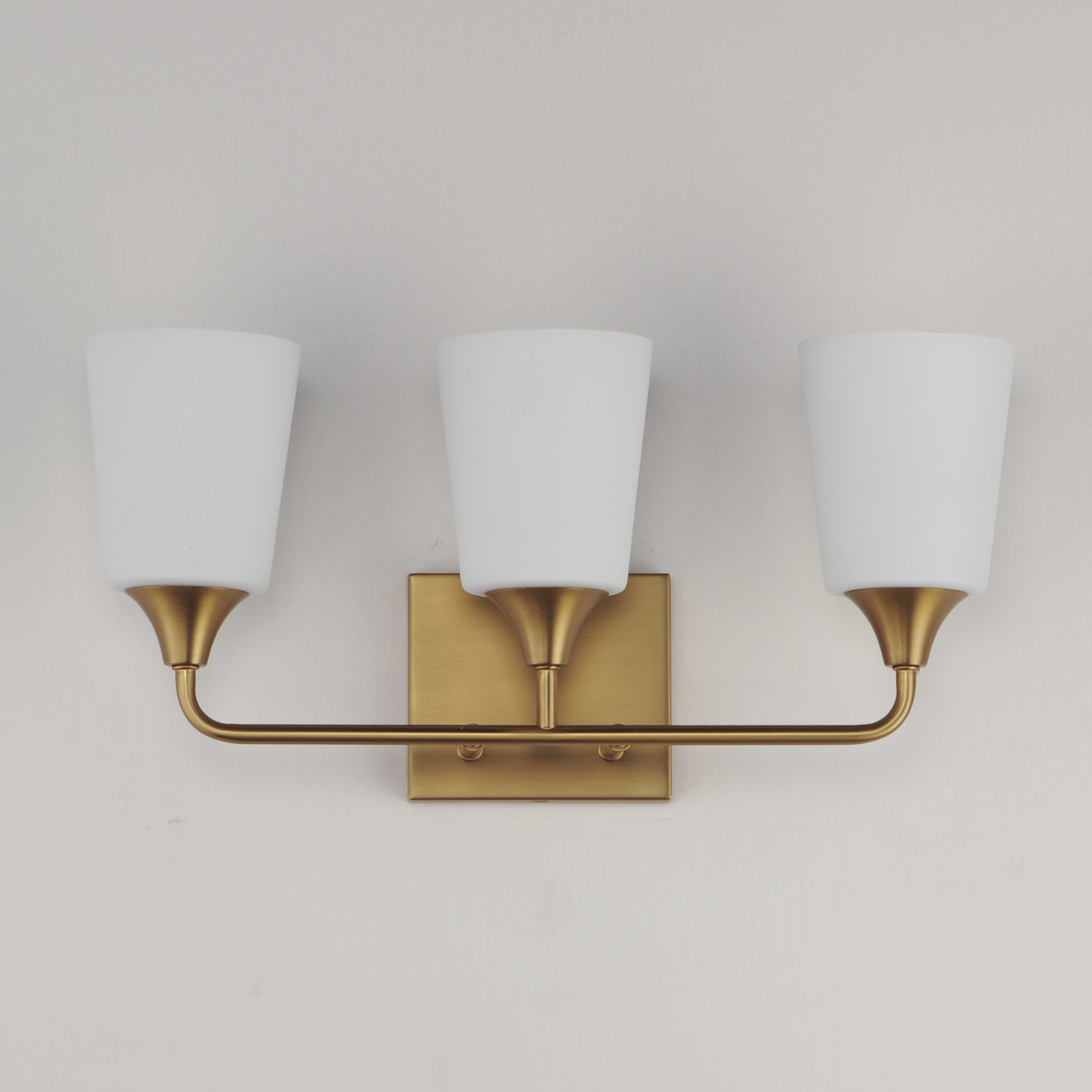 Hudson 3 Light 20.5 inch Natural Aged Brass Bath Vanity Wall Light in Satin White